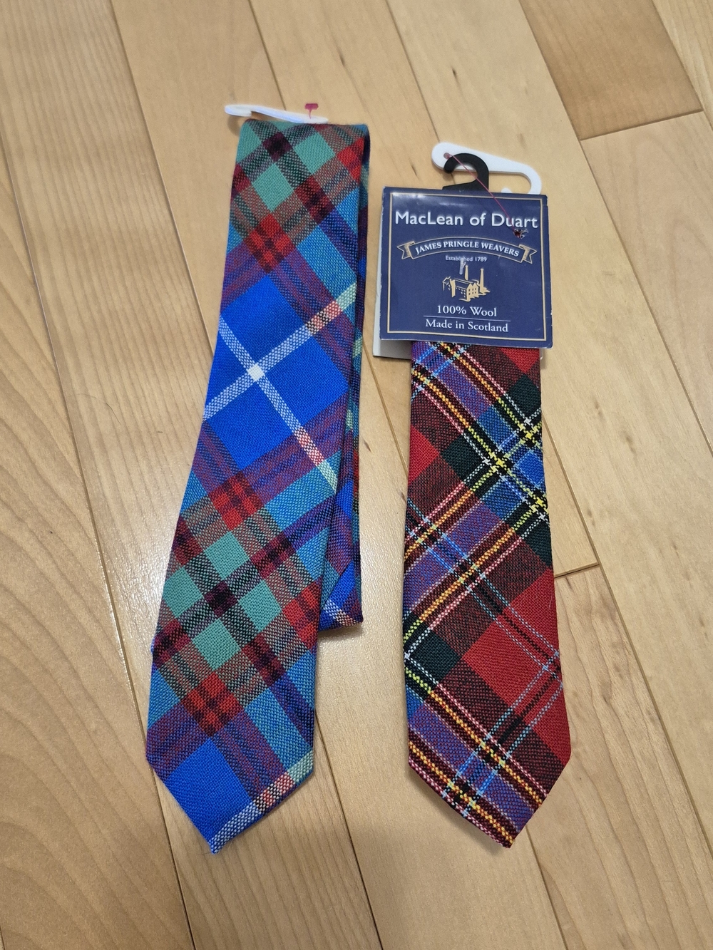 MacLean of Duart Kids’ Tartan Wool Tie - Blue & Red